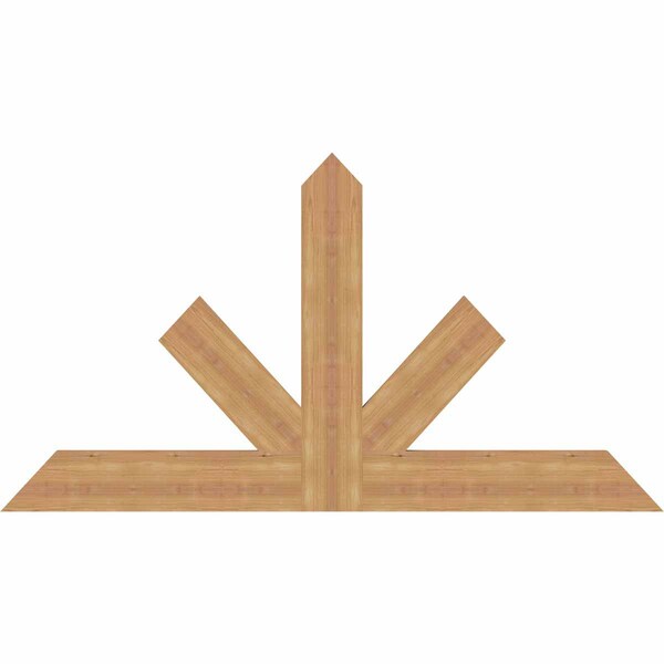 Ekena Millwork Saratoga Timber Gable Bracket, Western Red Cedar, 60"W x 32"H x 1 1/2"D x 5 1/2"F, 13/12 Pitch GBW060X32X0206SAR00SWR - main